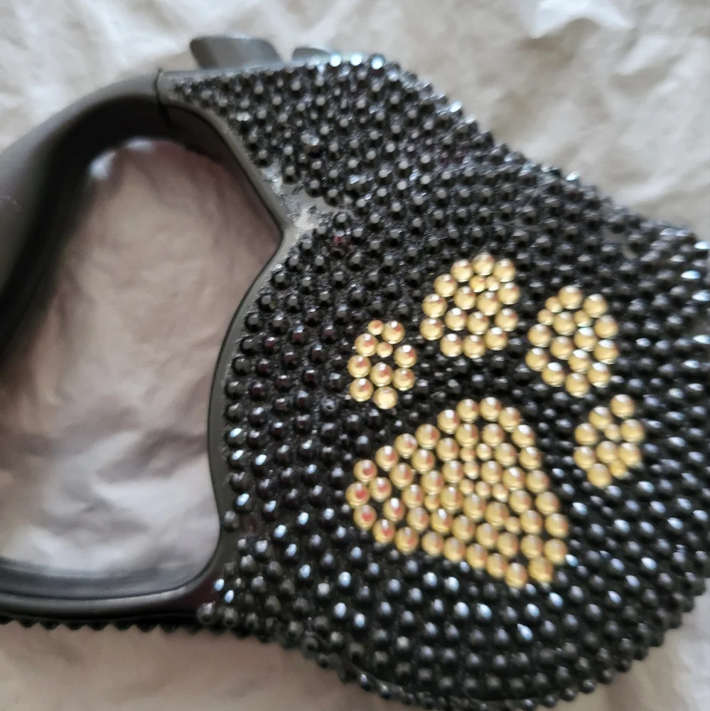 Black and Gold Rhinestone Dog Leash